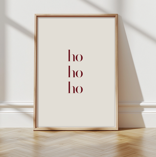 ho ho ho Weihnachtsbild minimalistische druckbare Kunst, Weihnachtsmotiv Weihnachtsposter Weihnachtskarte